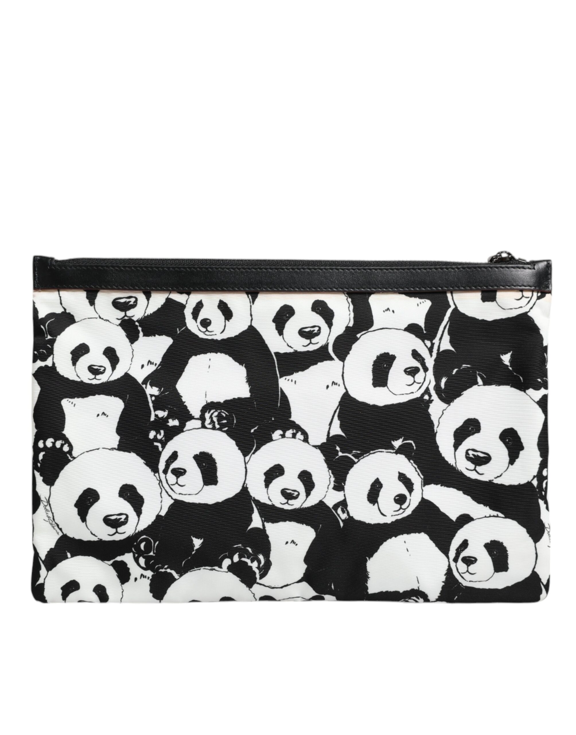 Panda Print Clutch Zip Closure