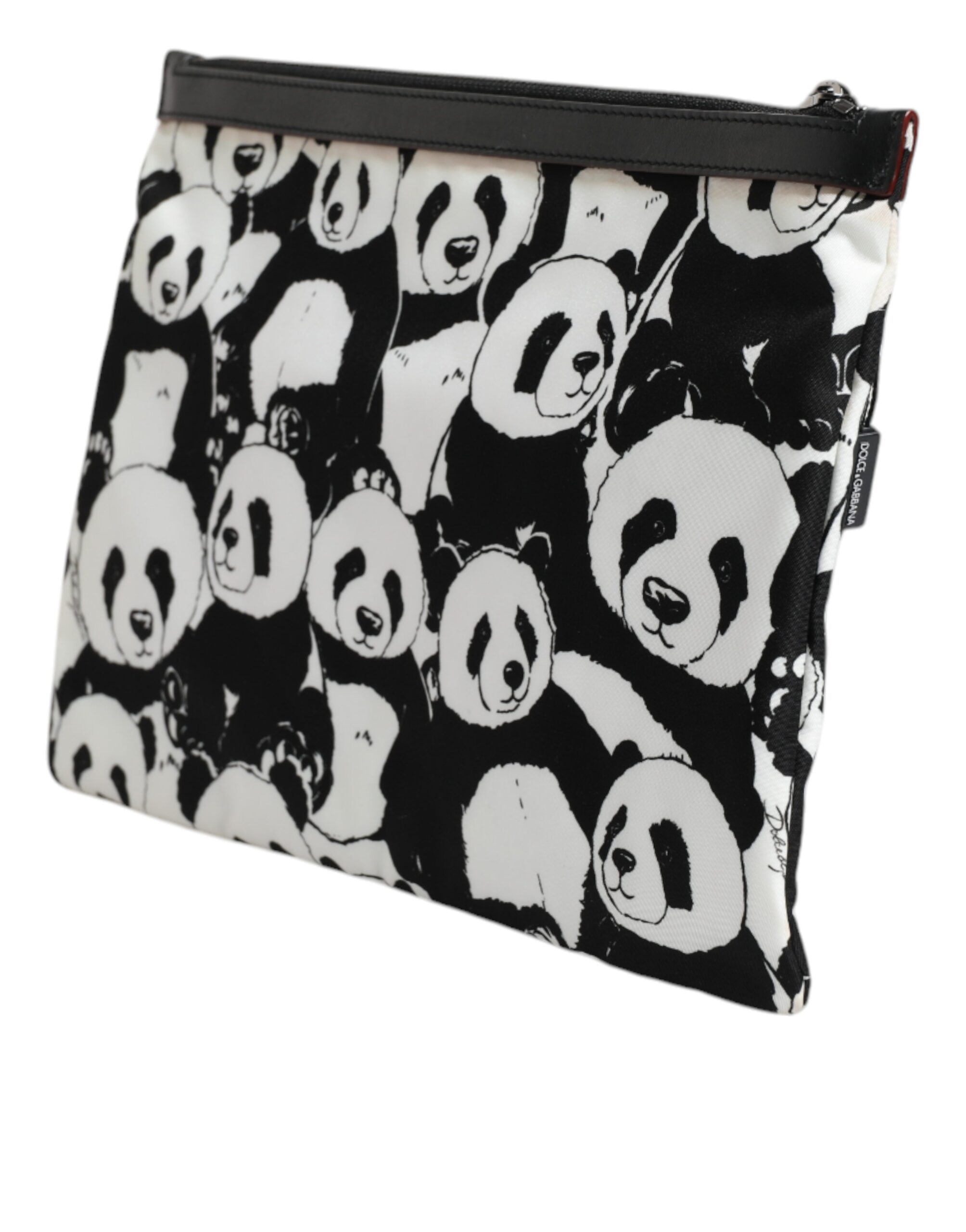 Panda Print Clutch Zip Closure