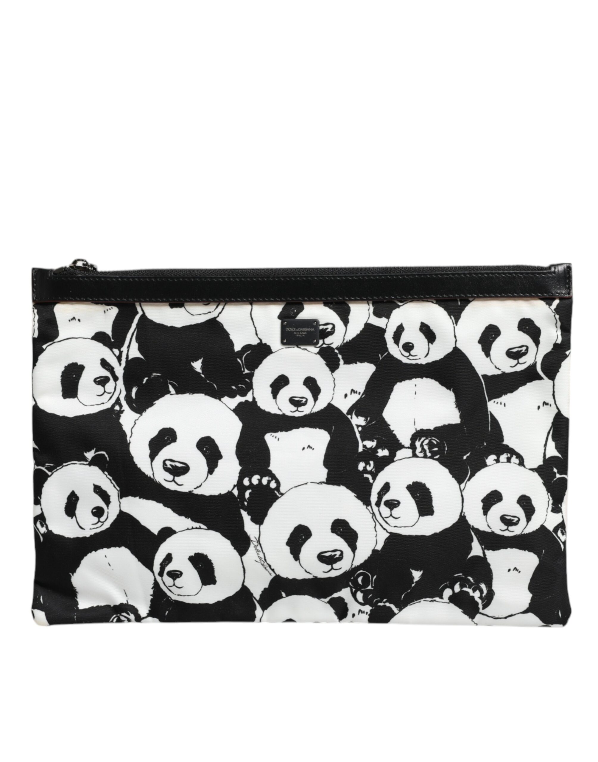 Panda Print Clutch Zip Closure