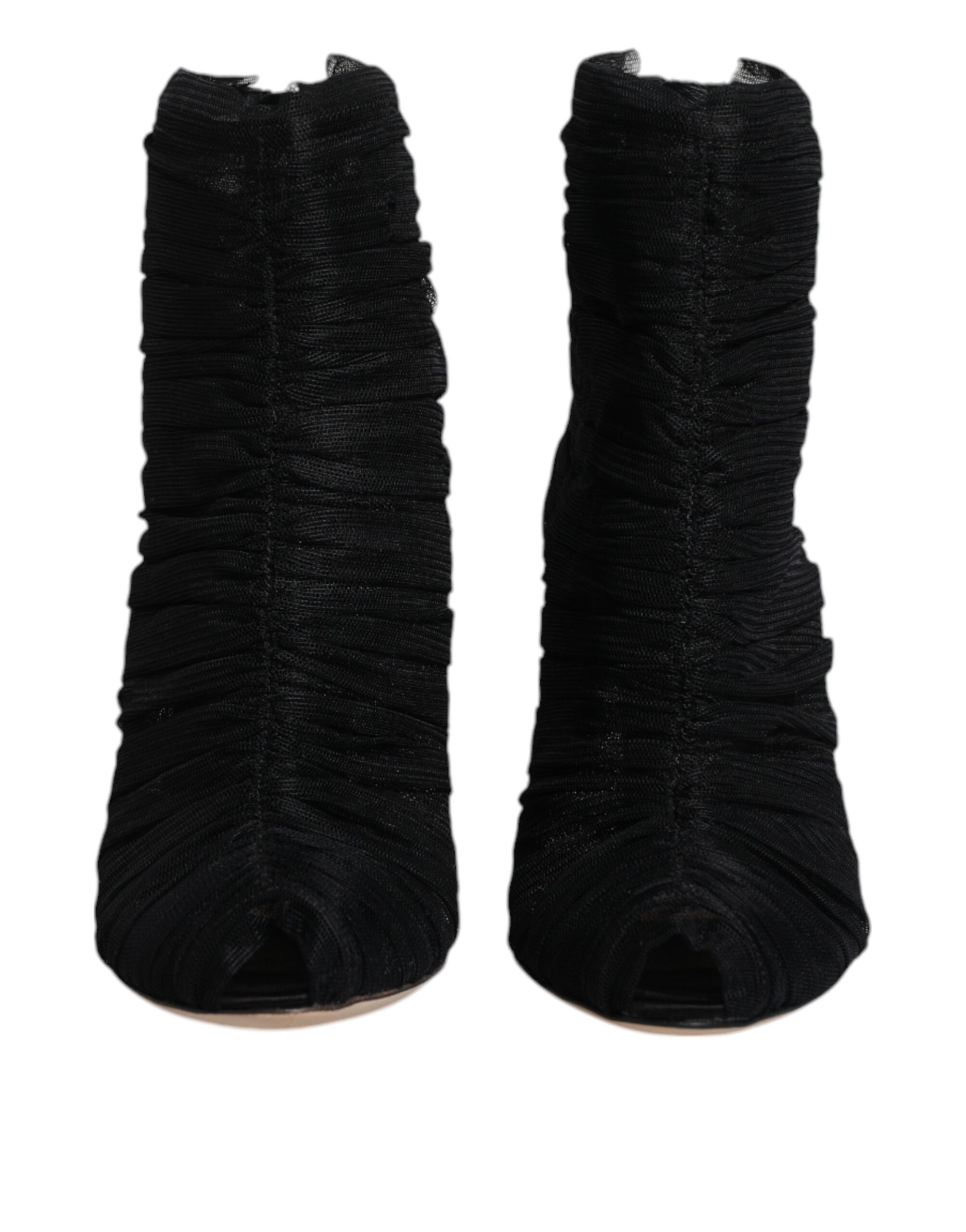 Tulle PeepToe Booties Style Black