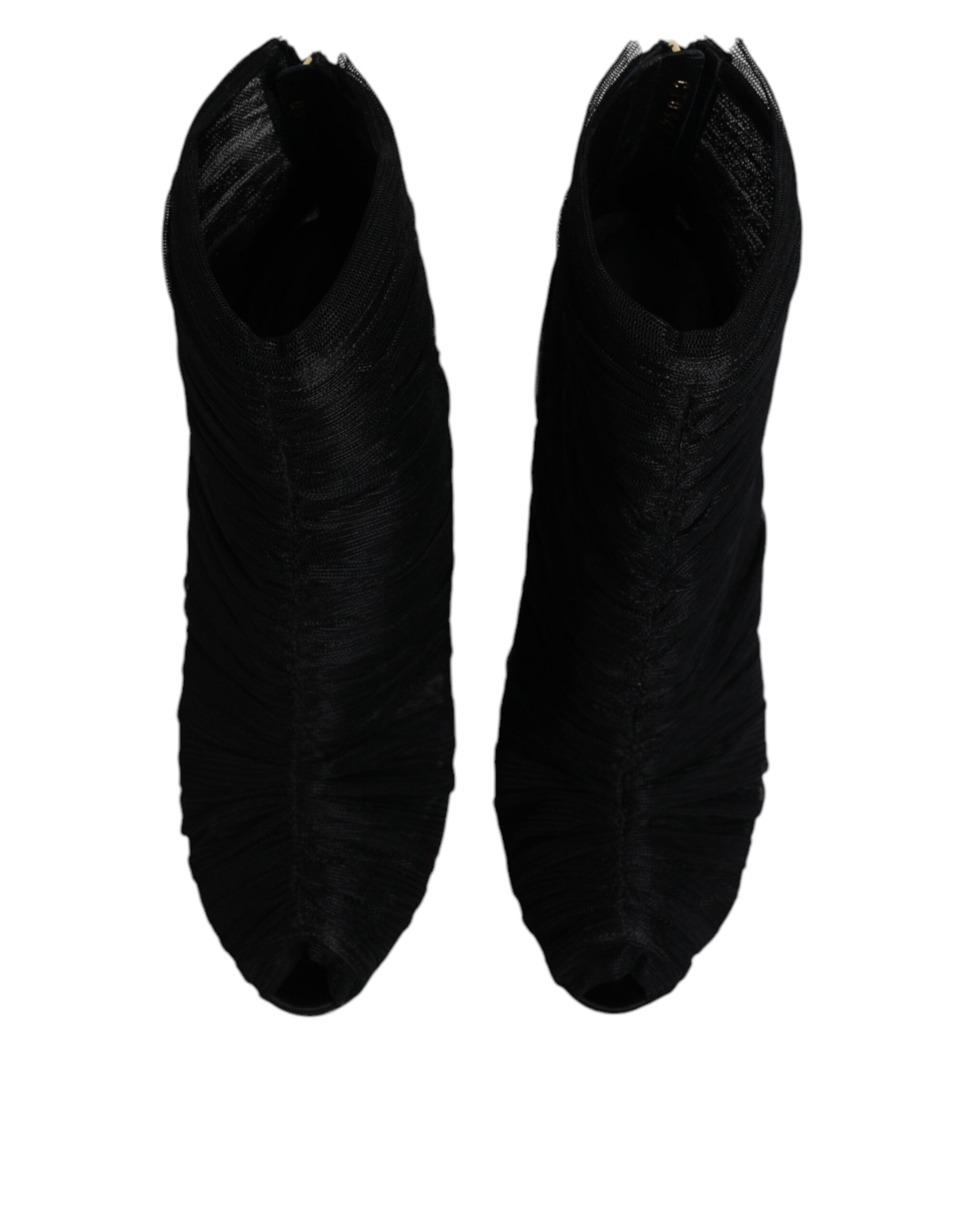 Tulle PeepToe Booties Style Black