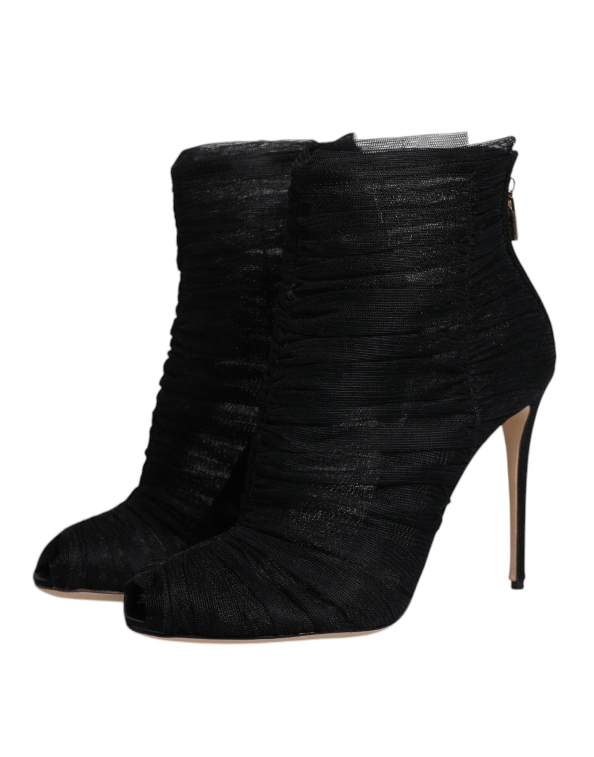 Tulle PeepToe Booties Style Black