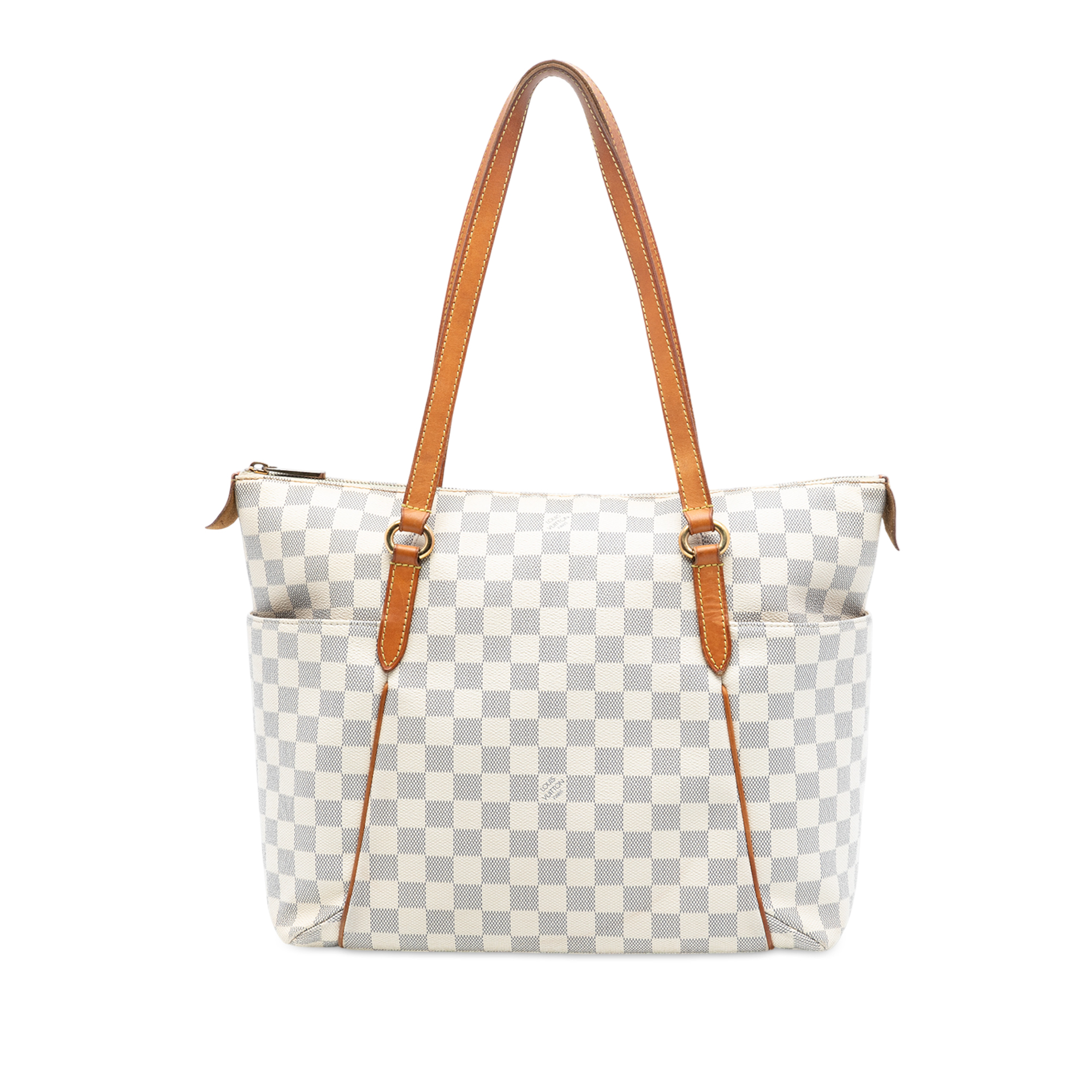 Pre-owned Checkered Coated Canvas Tote Bag