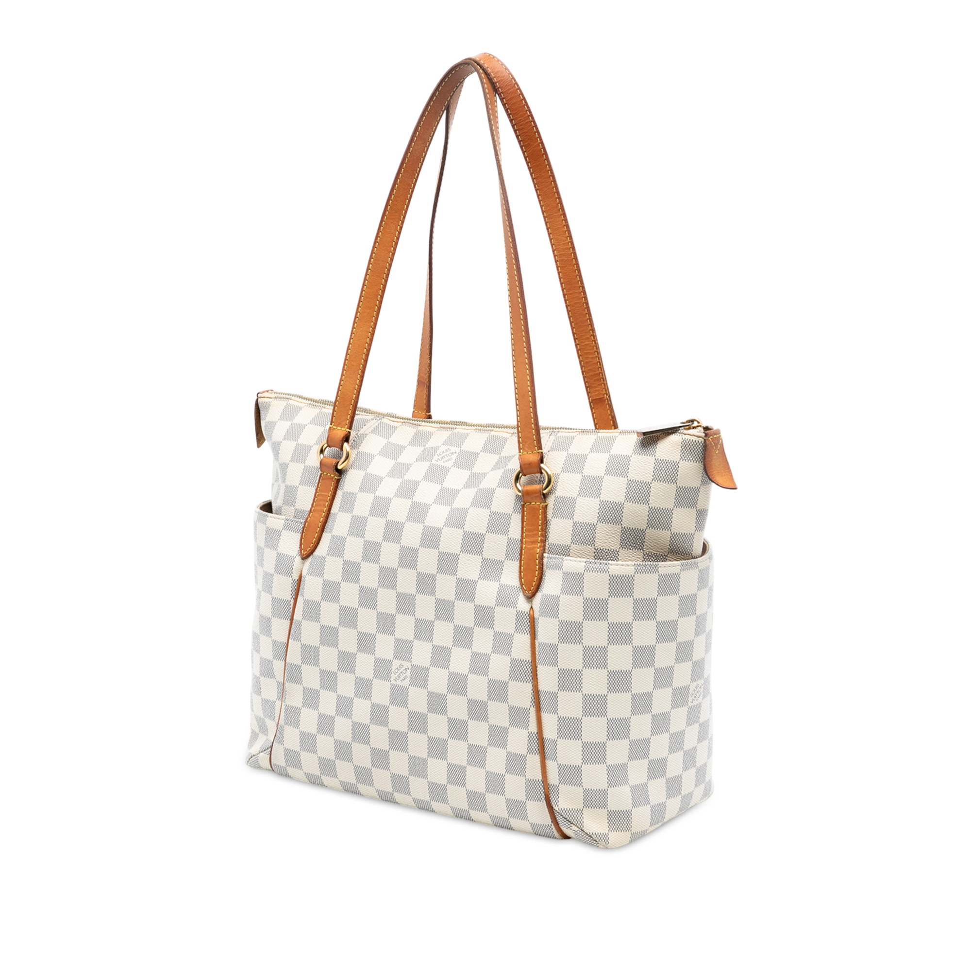 Pre-owned Checkered Coated Canvas Tote Bag