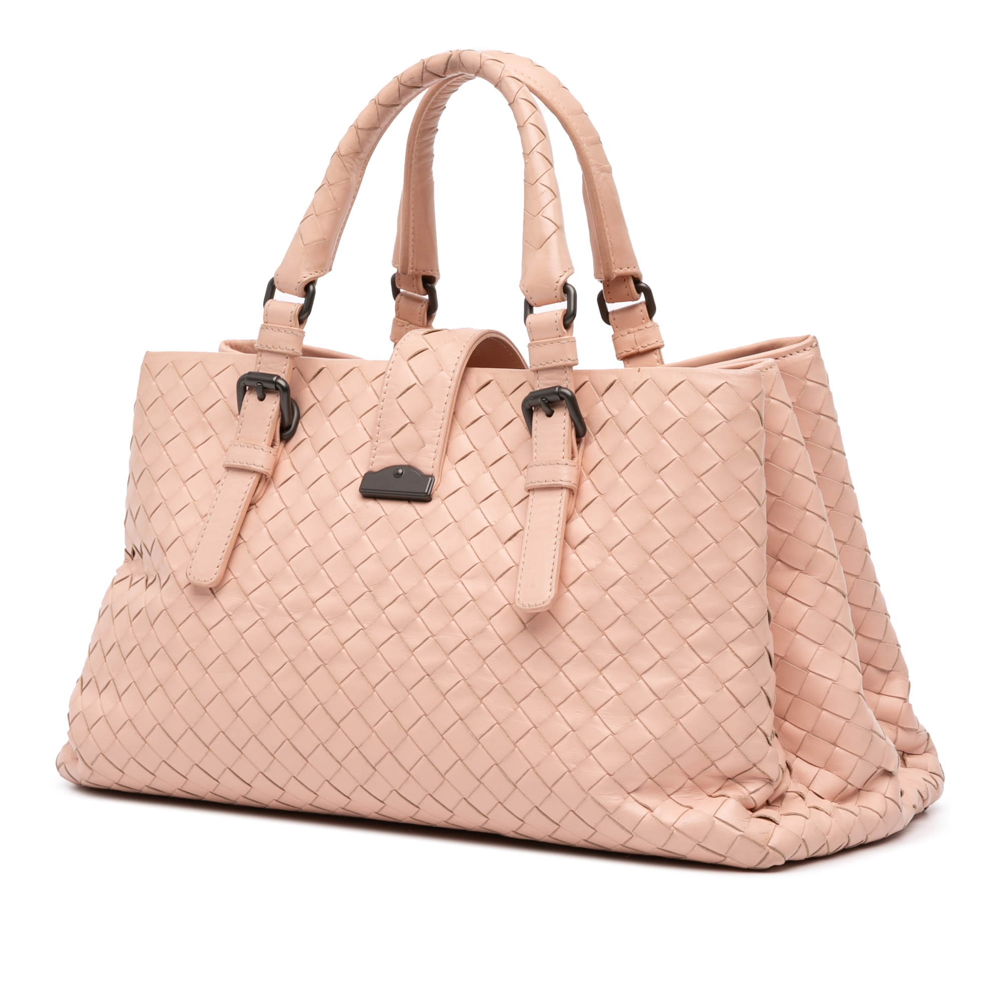 Pre-owned Woven Leather Top Handle Bag