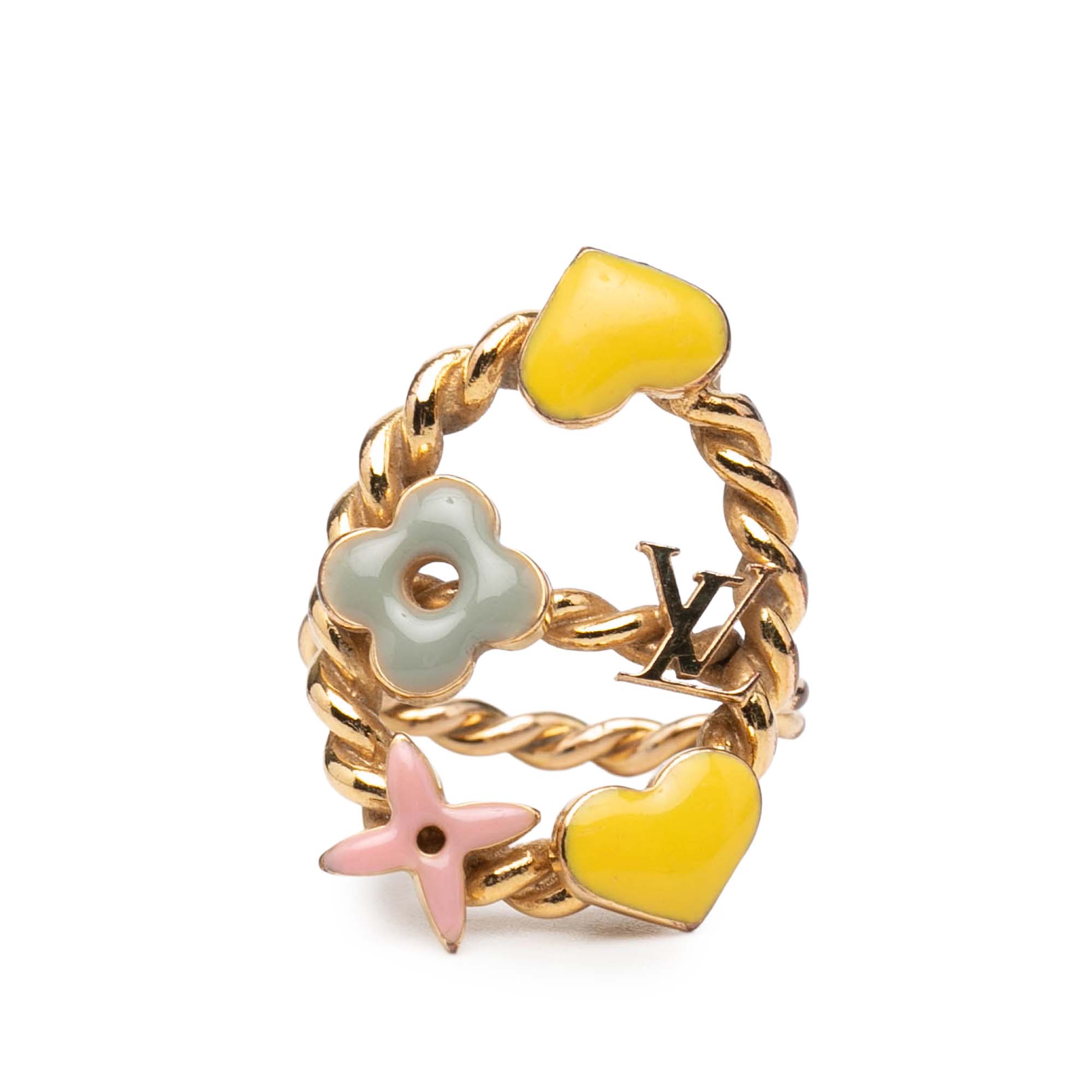 Pre-owned Floral Charm Ring