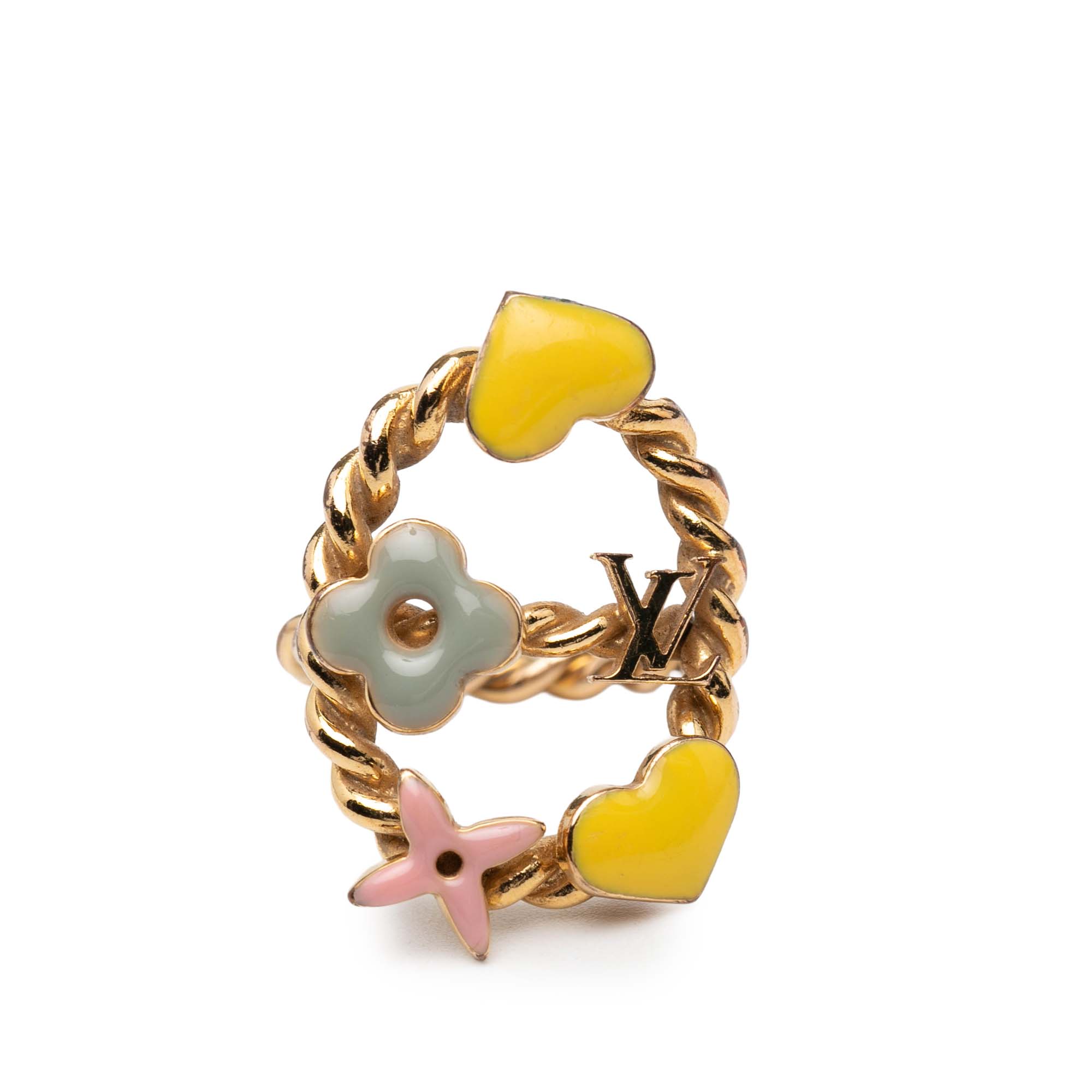 Pre-owned Floral Charm Ring