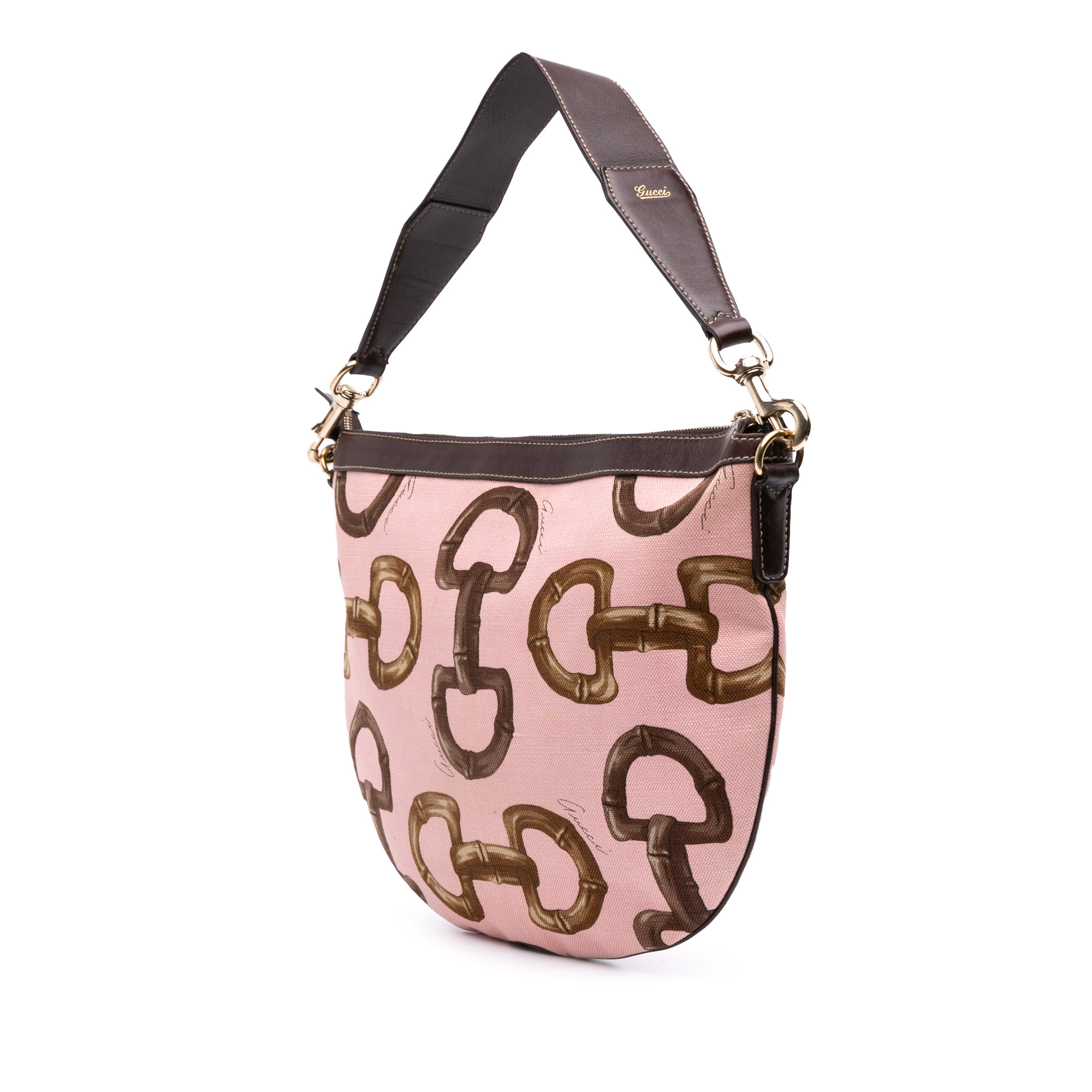 Pink Logo Bamboo Hobo Bag