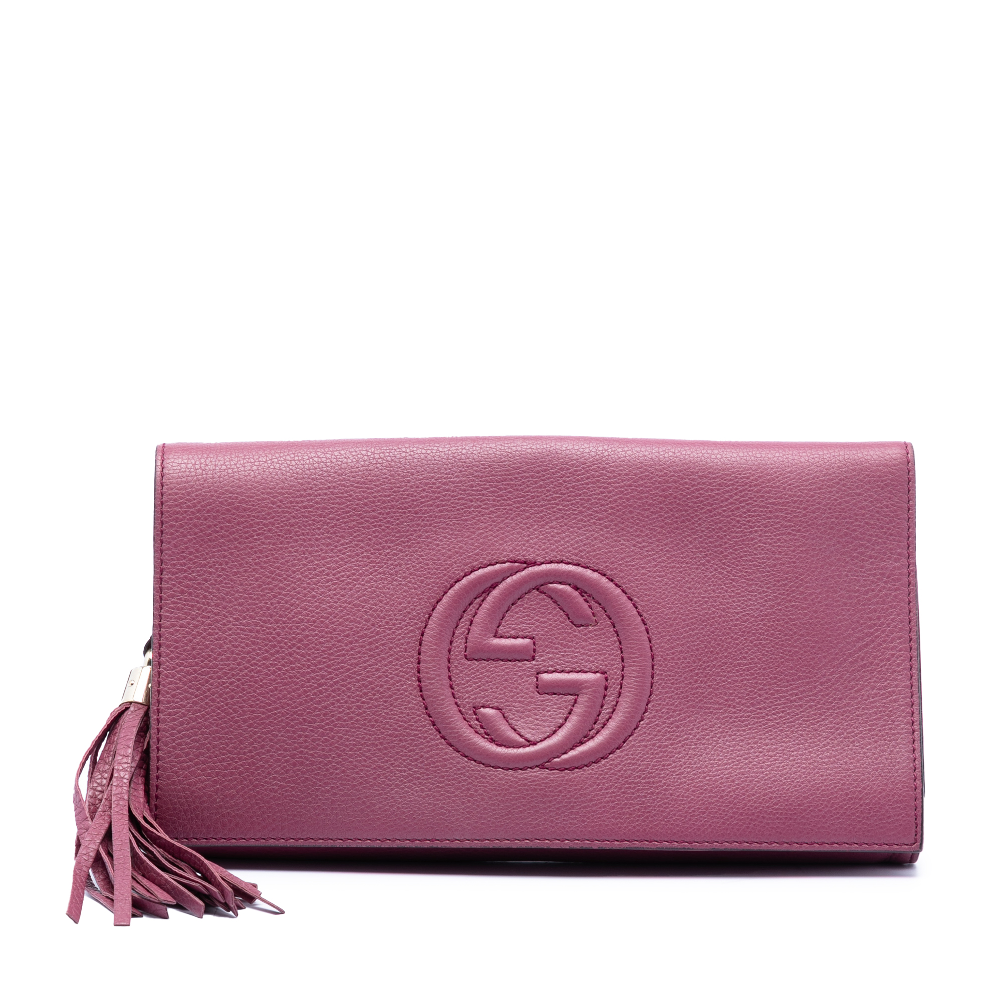 Pre-owned Leather Clutch with Tassel