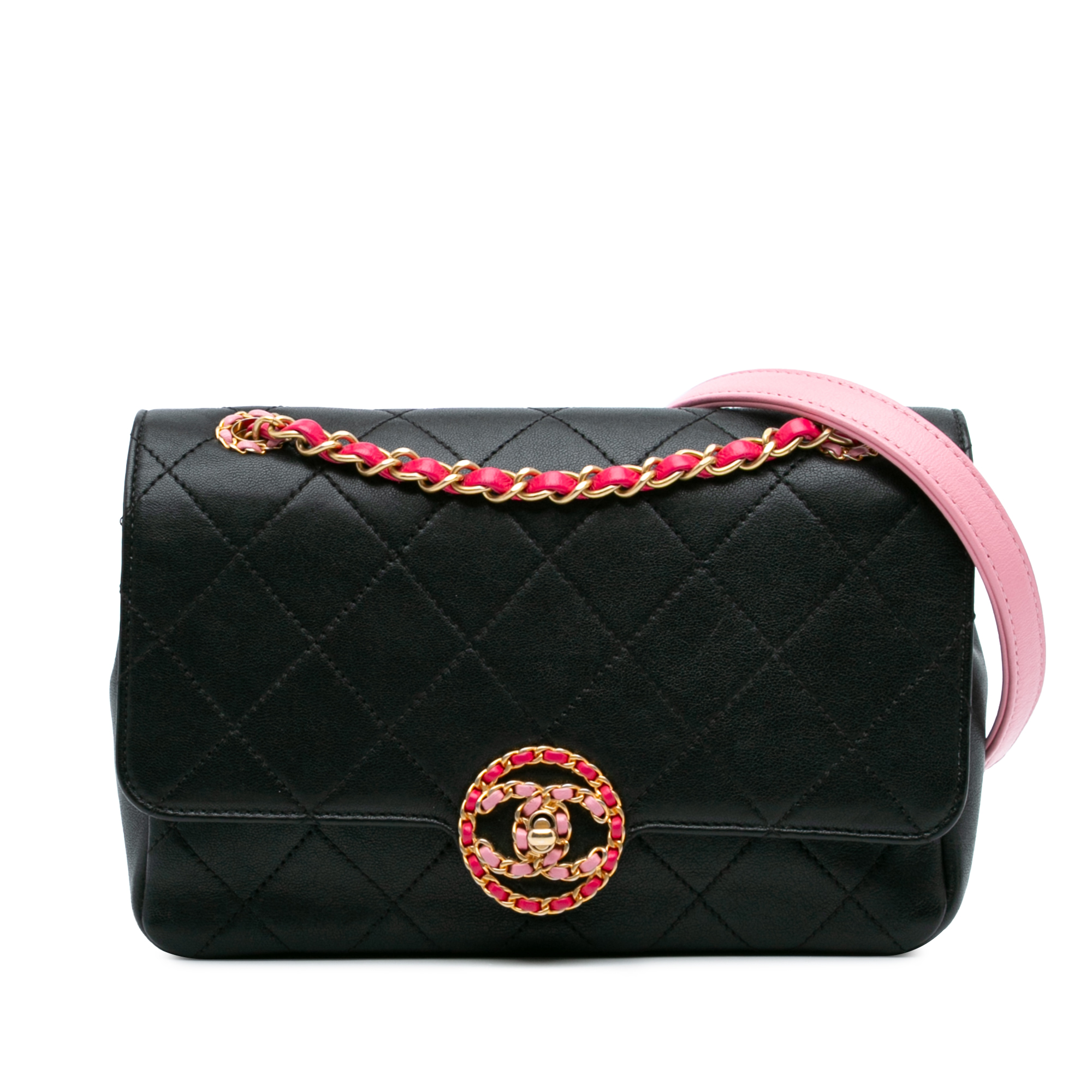 Chanel Quilted Lambskin Leather Chain Bag