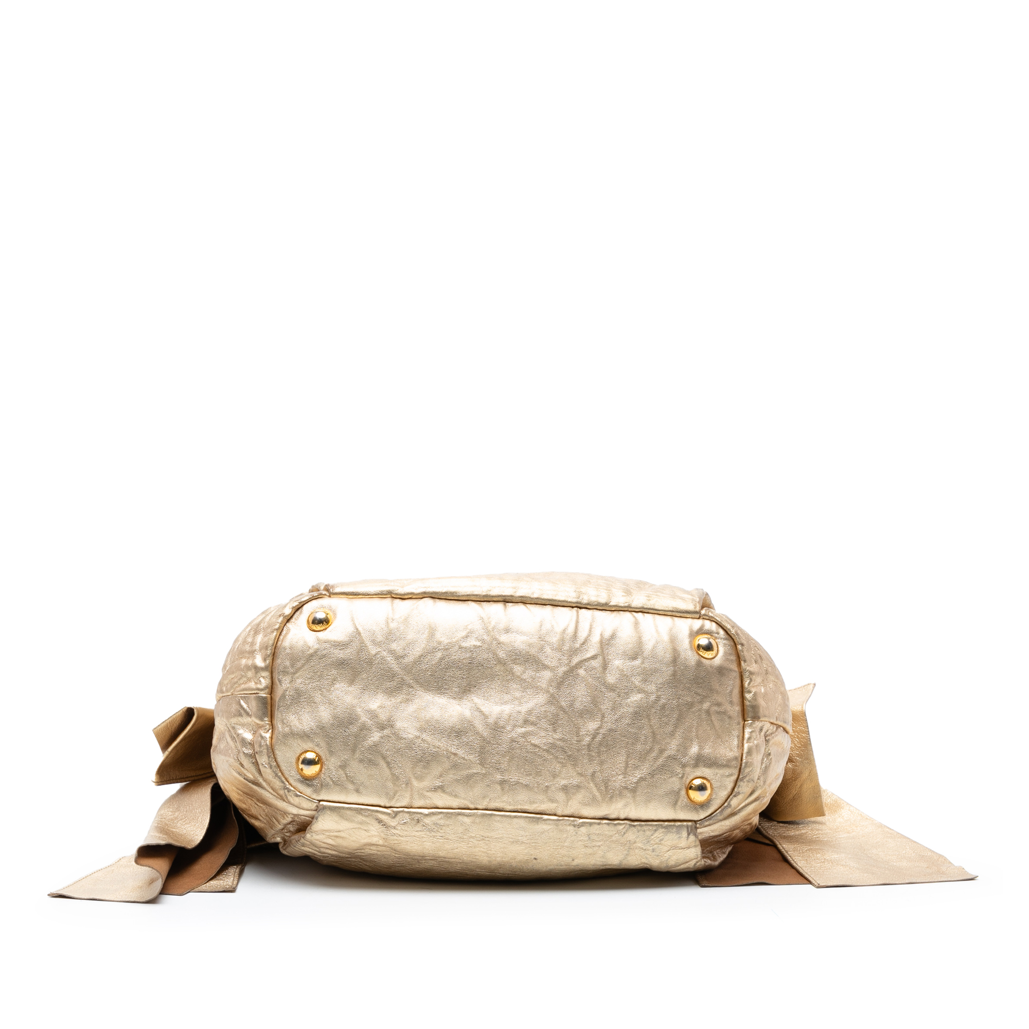 Pre-owned Leather Drawstring Tote Bag