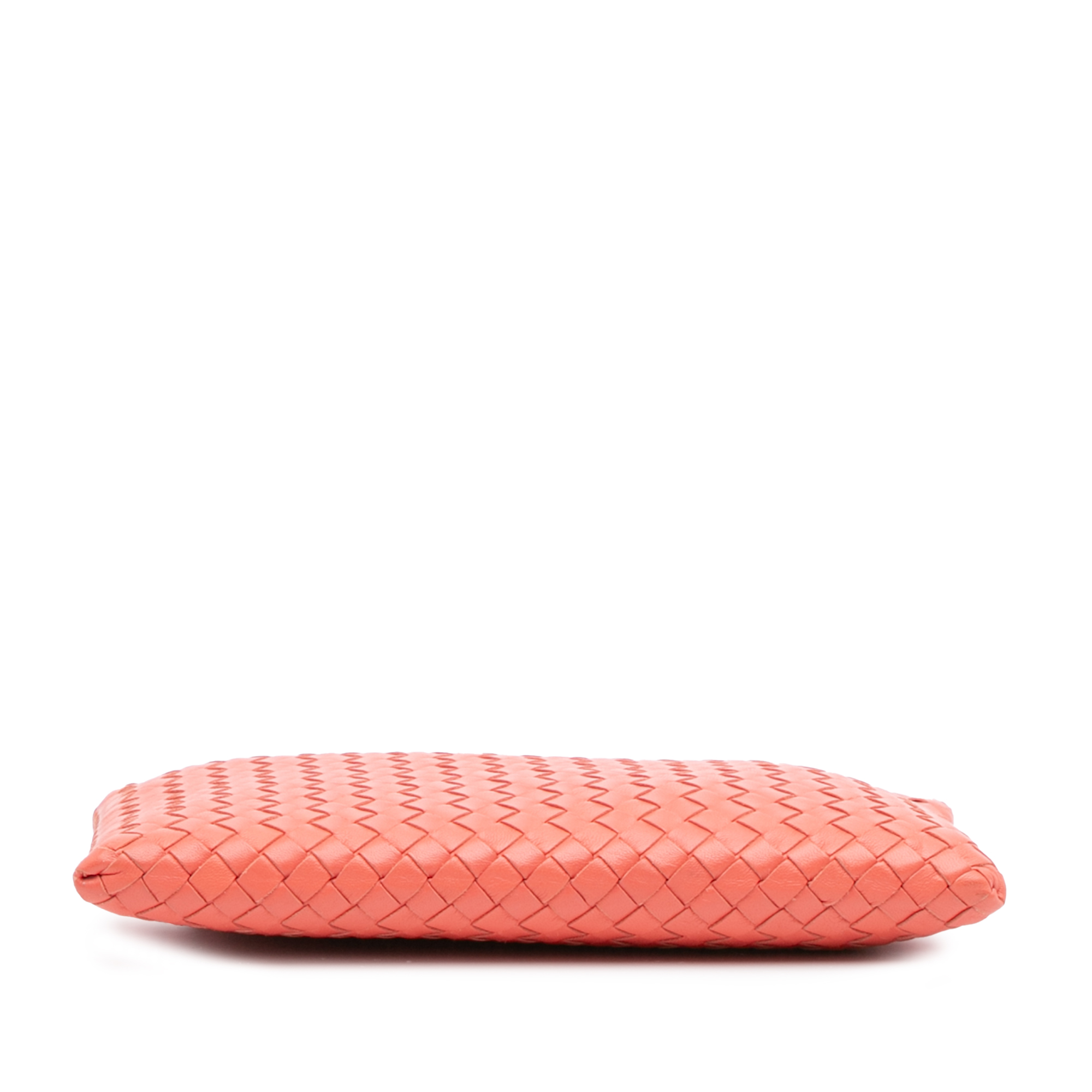 Pre-owned Woven Leather Zip Pouch