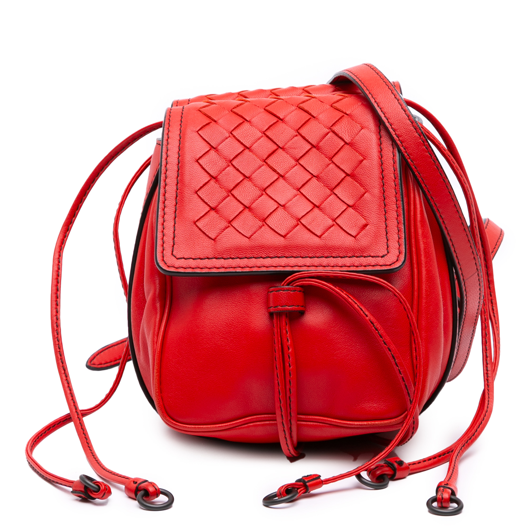 Leather Woven Backpack