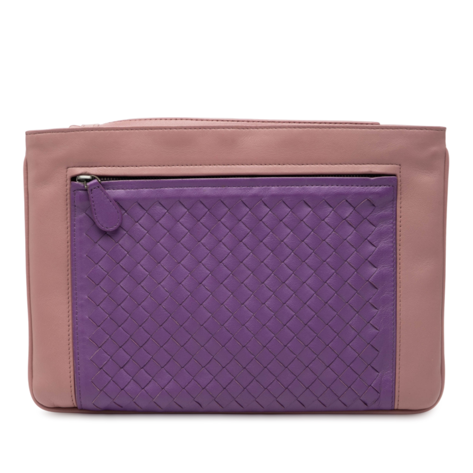 Pre-owned Woven Leather Clutch