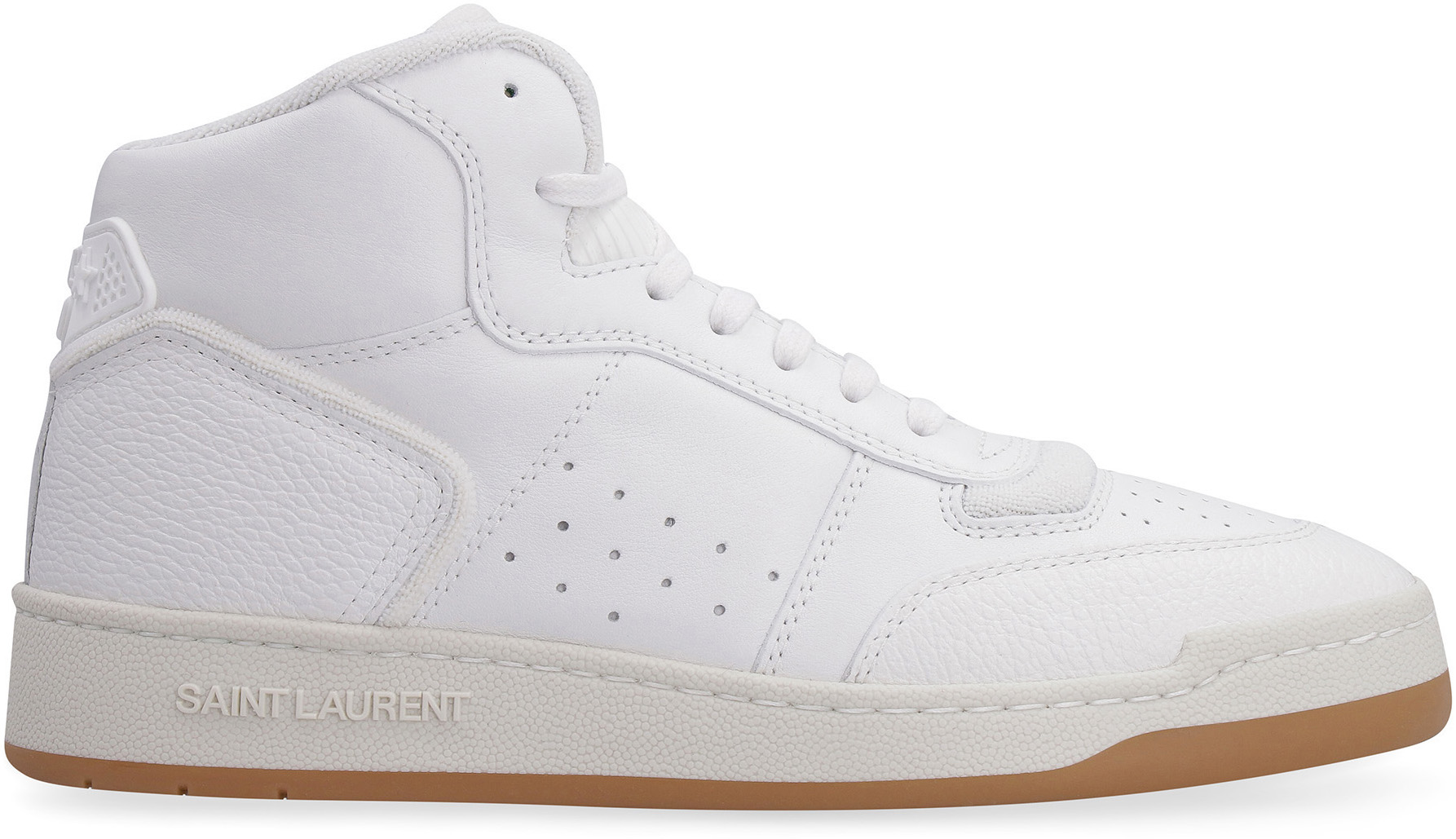 SAINT LAURENT High-Top Leather Court Sneakers