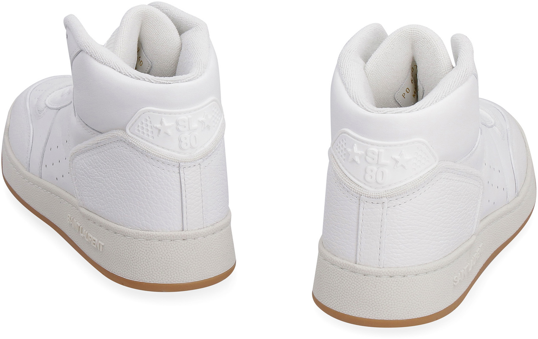 SAINT LAURENT High-Top Leather Court Sneakers