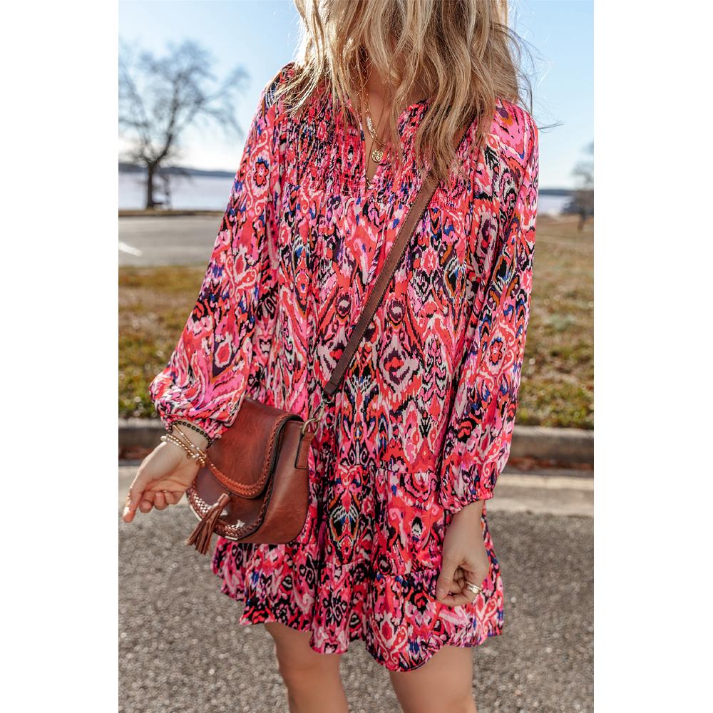 Printed Smocked Dress