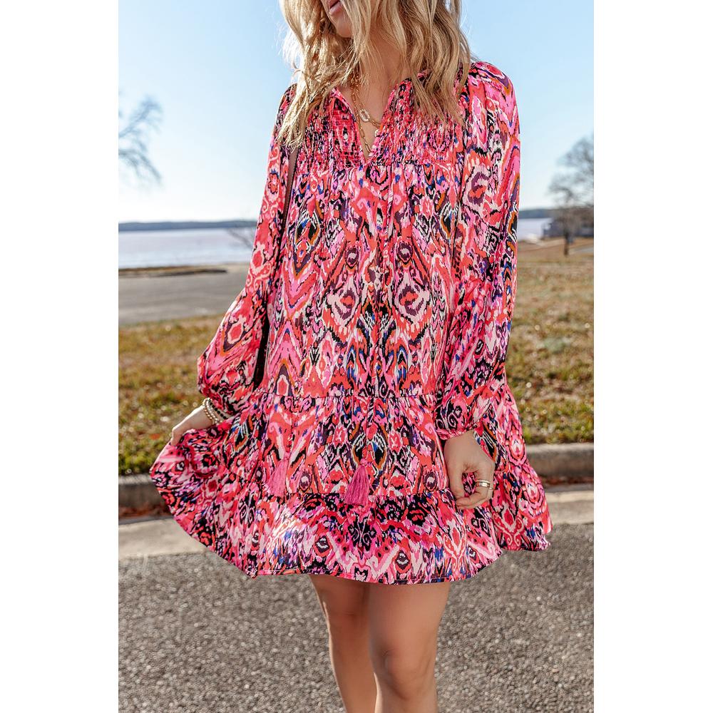 Printed Smocked Dress